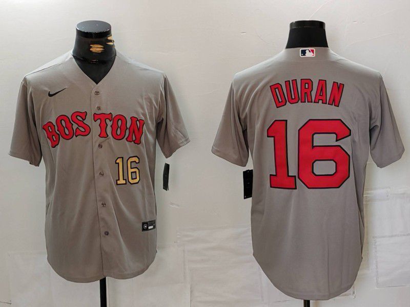 Men Boston Red Sox #16 Duran Grey Game 2024 Nike MLB Jersey style 2->boston red sox->MLB Jersey